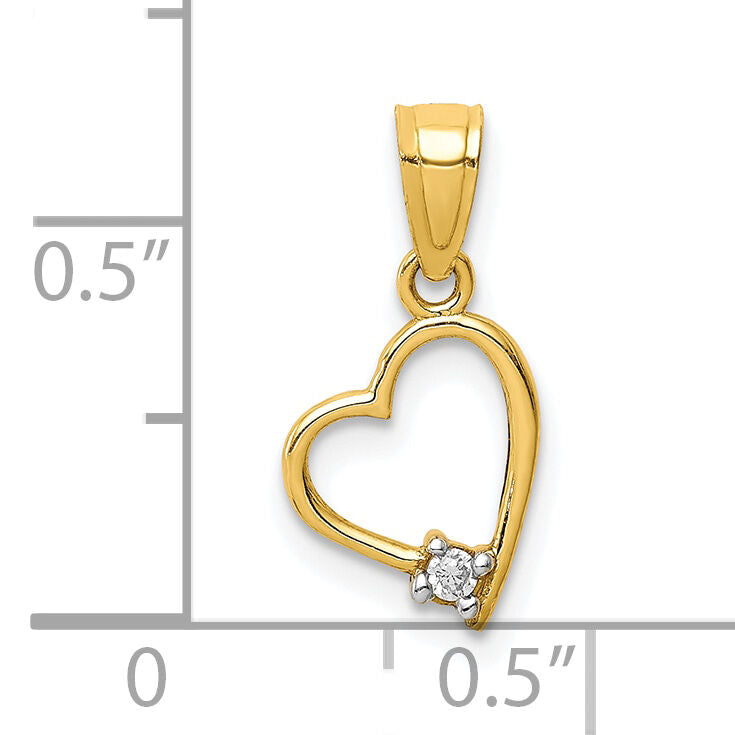 10K CZ Heart Pendant-10C1438