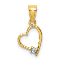 10K CZ Heart Pendant-10C1438