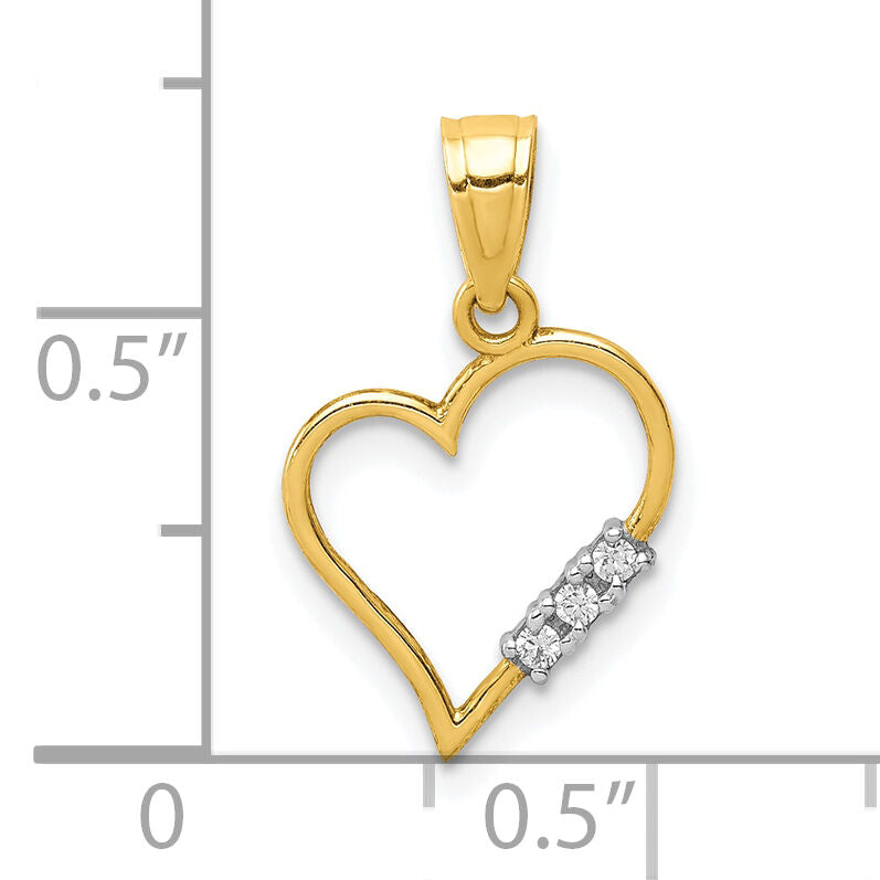 10K CZ Heart Pendant-10C1439
