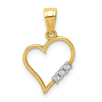 10K CZ Heart Pendant-10C1439