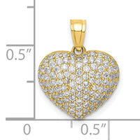 10K CZ Micro Pave Heart Pendant-10C1442
