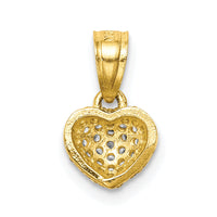 10K CZ Micro Pave Heart Pendant-10C1443