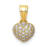 10K CZ Micro Pave Heart Pendant-10C1443