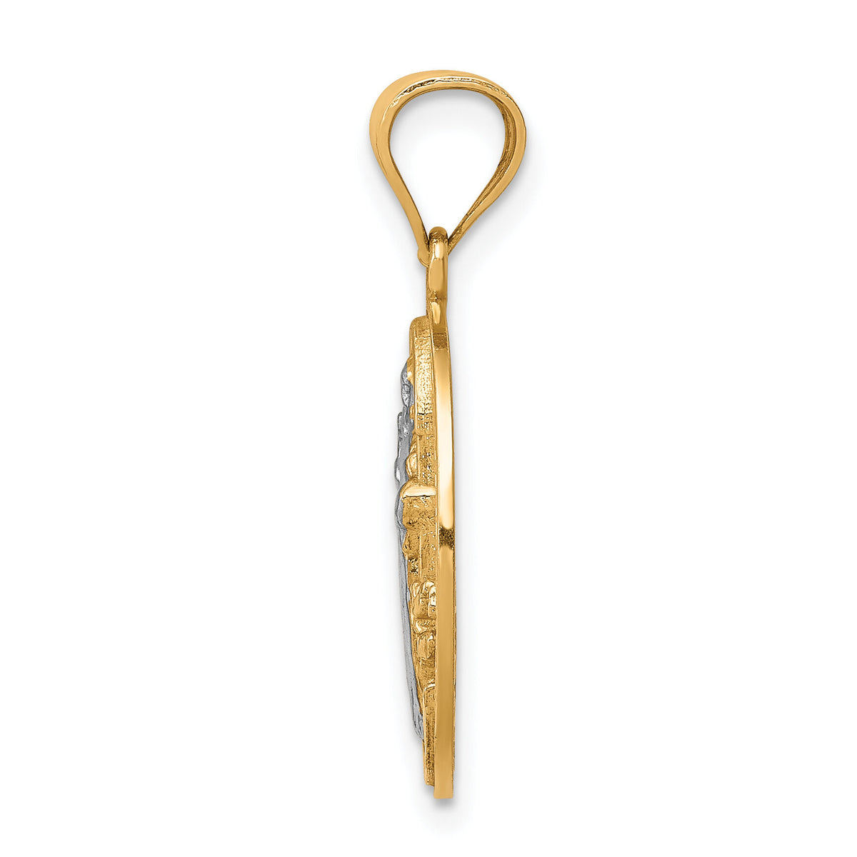 10K W/Rhodium San Benito Medal Pendant-10C1450