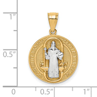 10K W/Rhodium San Benito Medal Pendant-10C1450