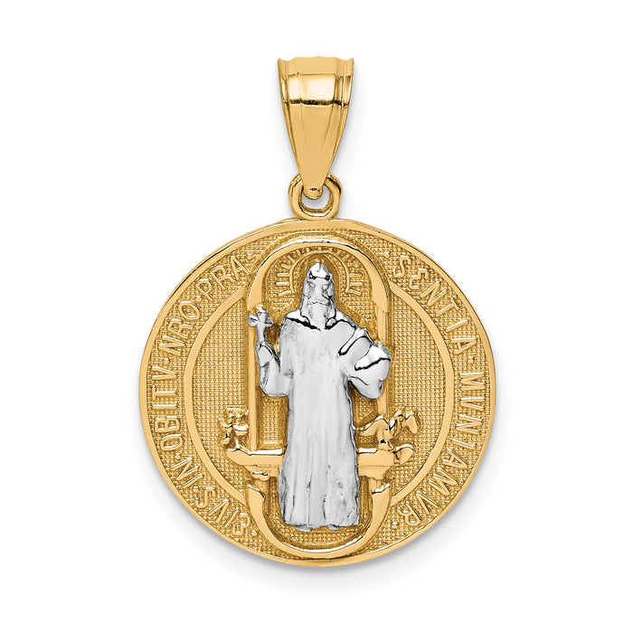 10K W/Rhodium San Benito Medal Pendant-10C1450