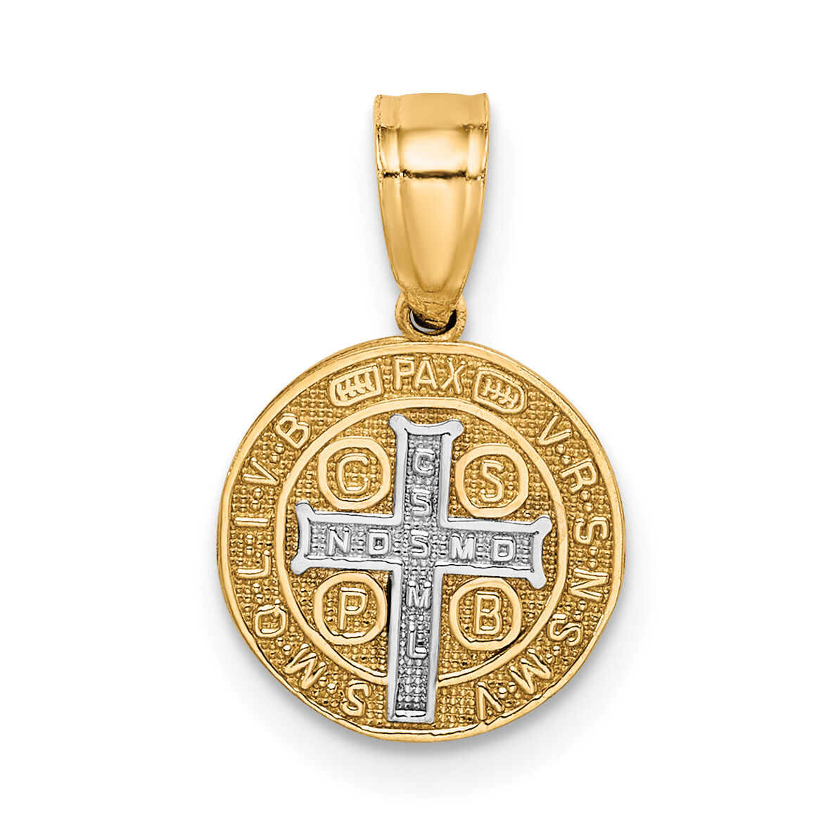 10K W/Rhodium San Benito Medal Pendant-10C1452