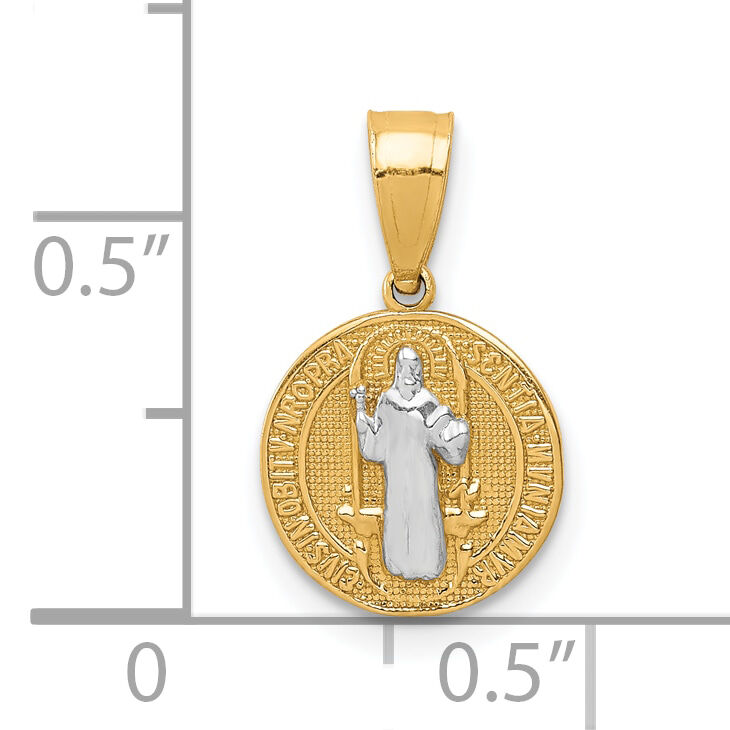 10K W/Rhodium San Benito Medal Pendant-10C1452