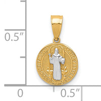 10K W/Rhodium San Benito Medal Pendant-10C1452