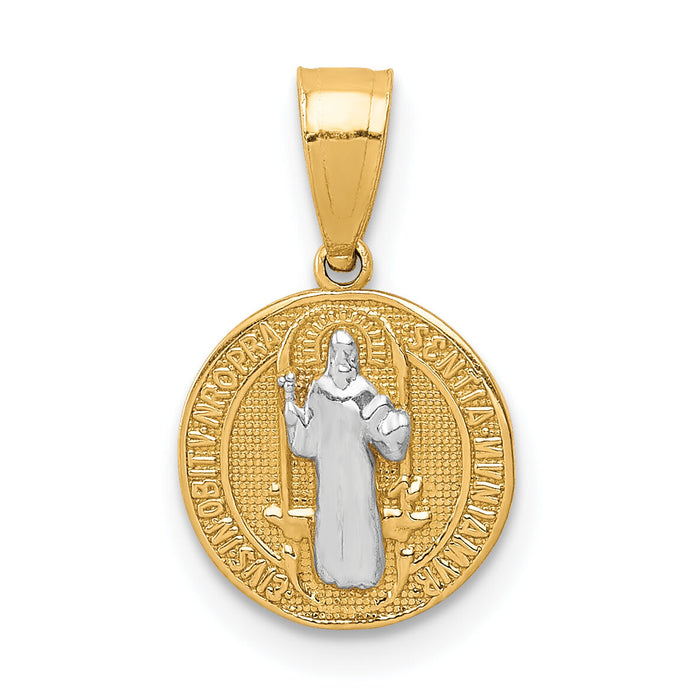 10K W/Rhodium San Benito Medal Pendant-10C1452