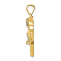 10K CZ Micropave Jesus Face Pendant-10C1457