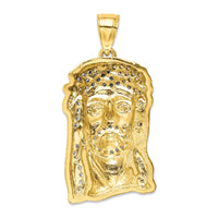 10K CZ Micropave Jesus Face Pendant-10C1457