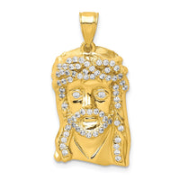 10K CZ Micropave Jesus Face Pendant-10C1457