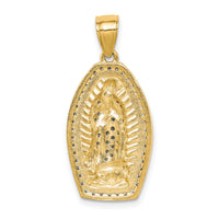 10K w/Rhodium CZ Micropave Guadalupe Pendant-10C1458