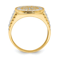 10K w/Rhodium CZ Mens Ring-10C1469