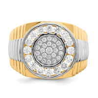 10K w/Rhodium CZ Mens Ring-10C1469