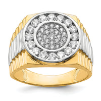 10K w/Rhodium CZ Mens Ring-10C1469