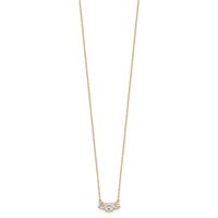 10K Polished 3-Stone CZ Necklace-10C1474-18.5