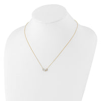 10K Polished 3-Stone CZ Necklace-10C1474-18.5