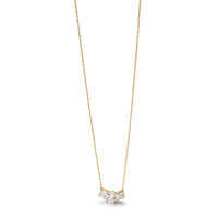 10K Polished 3-Stone CZ Necklace-10C1474-18.5