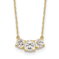 10K Polished 3-Stone CZ Necklace-10C1474-18.5