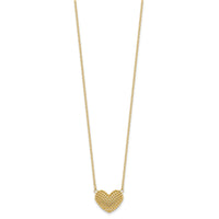 10k Polished Hollow 3D Heart 18in Necklace-10C1476-18