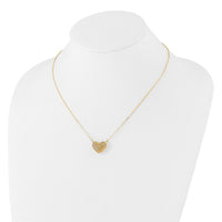 10k Polished Hollow 3D Heart 18in Necklace-10C1476-18