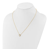 10K Polished CZ Heart Necklace-10C1478-20