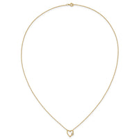 10K Polished CZ Heart Necklace-10C1478-20