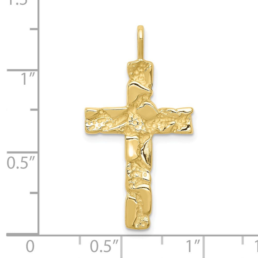 10k Nugget Cross Pendant-10C1480