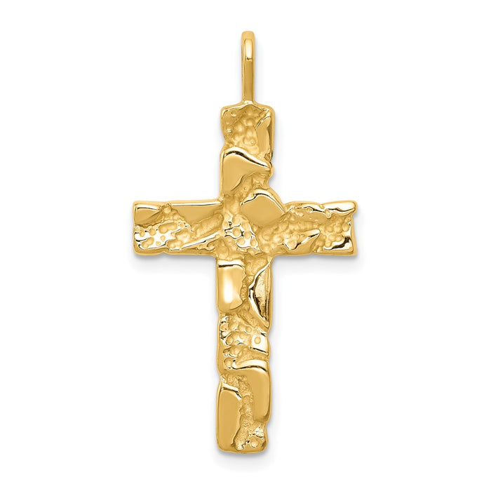 10k Nugget Cross Pendant-10C1480