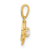 10K Polished CZ Love Knot Charm-10C1483
