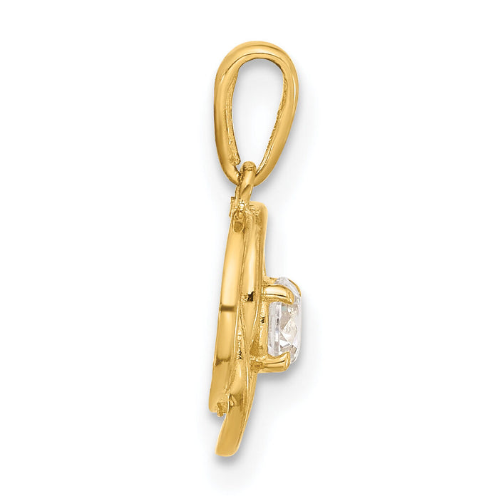 10K Polished CZ Love Knot Charm-10C1483