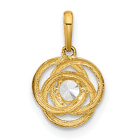 10K Polished CZ Love Knot Charm-10C1483