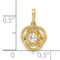 10K Polished CZ Love Knot Charm-10C1483