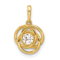10K Polished CZ Love Knot Charm-10C1483