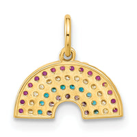 10K Polished CZ Rainbow Charm-10C1488