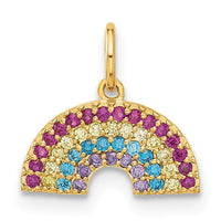 10K Polished CZ Rainbow Charm-10C1488