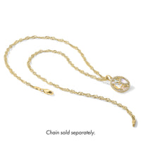 10K Polished CZ and Mother of Pearl Sun Moon and Stars Disc Charm-10C1490