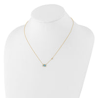 10K Polished CZ Enameled Elephant Necklace-10C1494-18