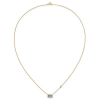10K Polished CZ Enameled Elephant Necklace-10C1494-18