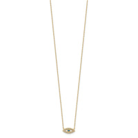 10K Polished CZ Evil Eye Necklace-10C1496-18.5