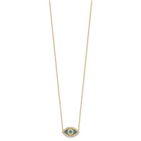 10K Polished CZ Evil Eye w/2 in ext Necklace-10C1497-16