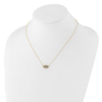 10K Polished CZ Evil Eye w/2 in ext Necklace-10C1497-16