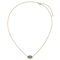 10K Polished CZ Evil Eye w/2 in ext Necklace-10C1497-16