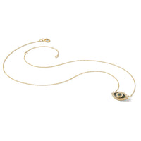 10K Polished CZ Evil Eye w/2 in ext Necklace-10C1497-16