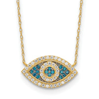 10K Polished CZ Evil Eye w/2 in ext Necklace-10C1497-16