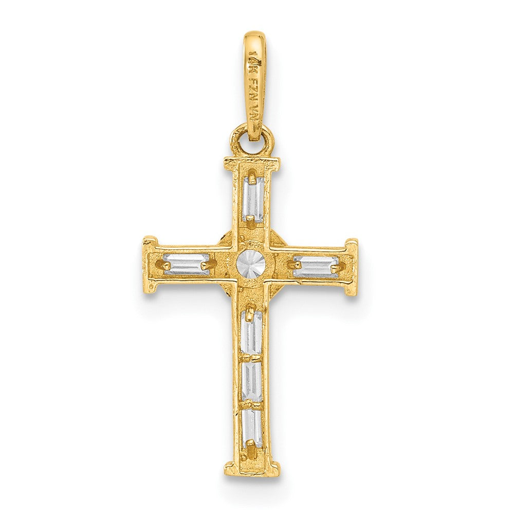 10K Polished CZ Cross Charm-10C1498