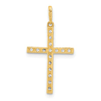 10K Polished CZ Latin Cross Charm-10C1499