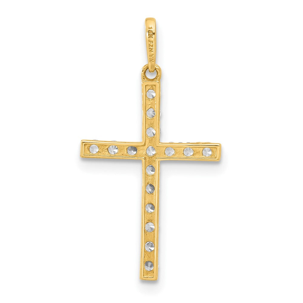 10K Polished CZ Latin Cross Charm-10C1499